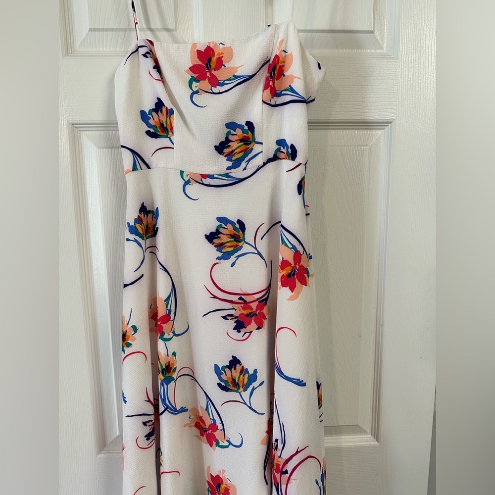 NEW Anthropologie Hutch Ivory Floral Midi Dress Size 00 Petite